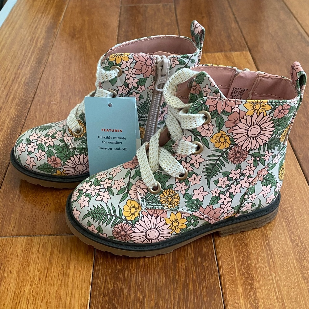 NWT Toddler Floral Boots